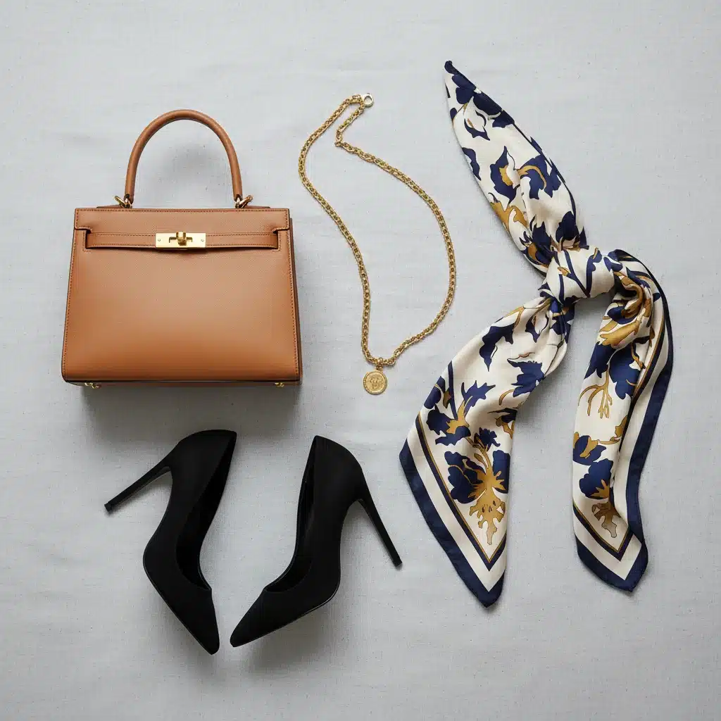 Accesorios elegantes: bolso, joyas y zapatos para elevar un look