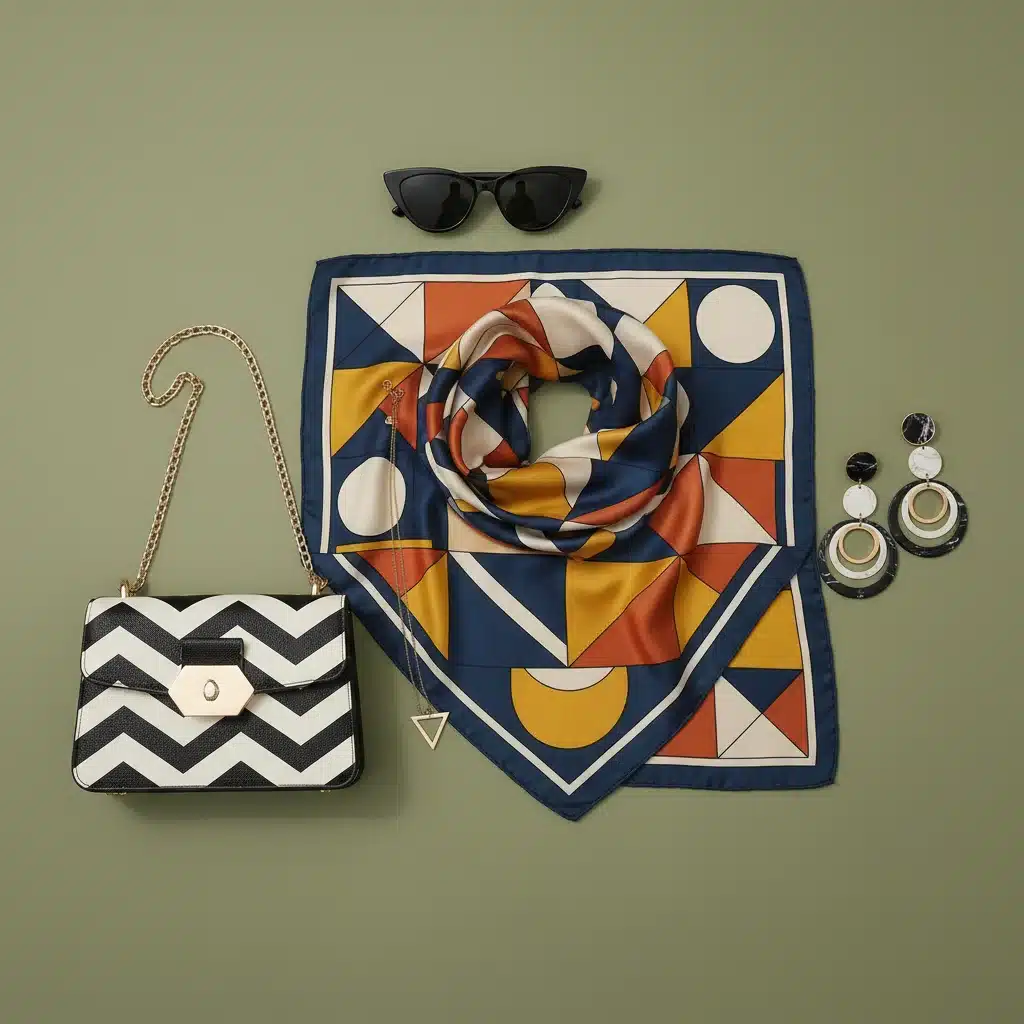 Accesorios con estampado geométrico de SHEIN para complementar un atuendo minimalista.