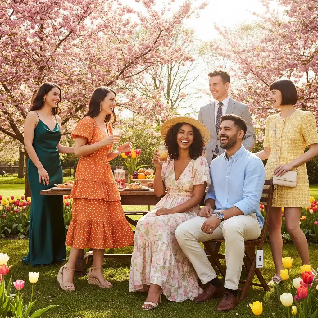 Grupo de amigas con outfits SHEIN de primavera para diferentes eventos