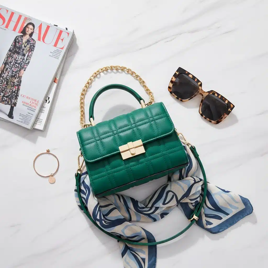 Bolso mini estructurado y gafas de sol oversize de Shein, accesorios imprescindibles para un look moderno.