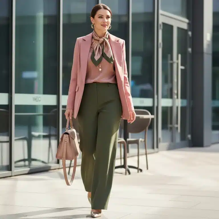 Mujer elegante luciendo un conjunto con los colores de moda SHEIN 2026, combinando estilo y tendencia.