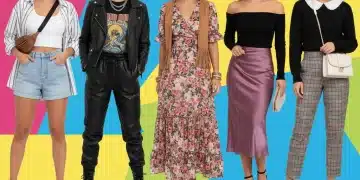 Mujer joven mostrando cinco looks de Shein por menos de 50 euros, con estilo y confianza.