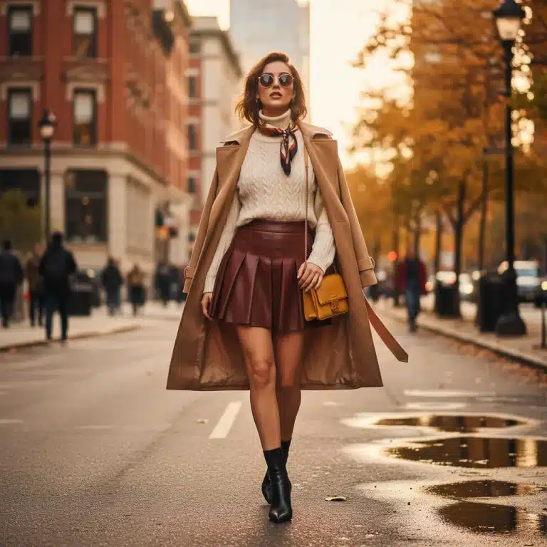 Mujer con look de entretiempo Shein 2026, combinando prendas en capas para un estilo moderno y cómodo.