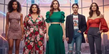 Mujeres con diferentes tipos de cuerpo luciendo looks SHEIN modernos y elegantes, sonriendo con confianza en 2026.