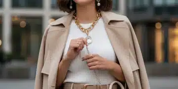 Mujer elegante mostrando accesorios Shein de moda para 2026, con un estilo sofisticado y moderno.