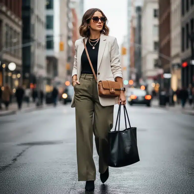 Mujer moderna luciendo un fondo de armario SHEIN versátil y elegante en la ciudad.