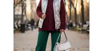 Mujer elegante con atuendo SHEIN de colores de moda otoño-invierno 2026