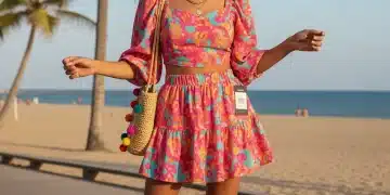 Mujer joven con un look veraniego moderno de Shein, sonriendo y posando con confianza en un entorno soleado, simbolizando estilo y ahorro.