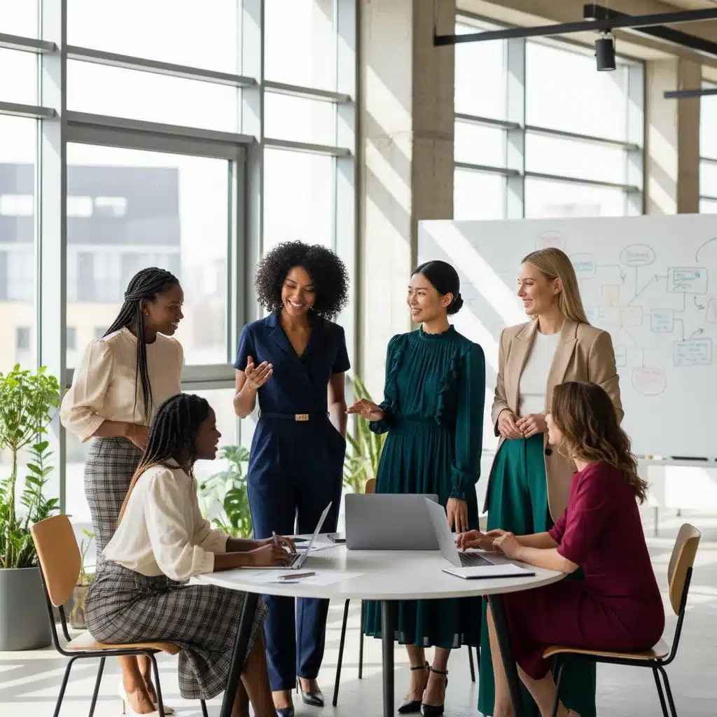 Mujeres diversas vistiendo looks de oficina SHEIN elegantes y asequibles en un entorno colaborativo.