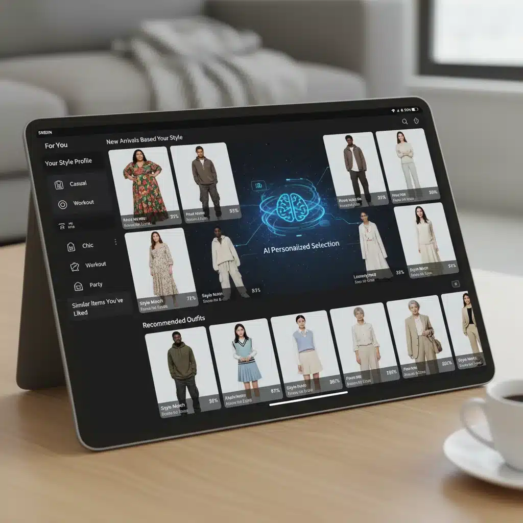 Interfaz de personalización de ropa SHEIN impulsada por IA