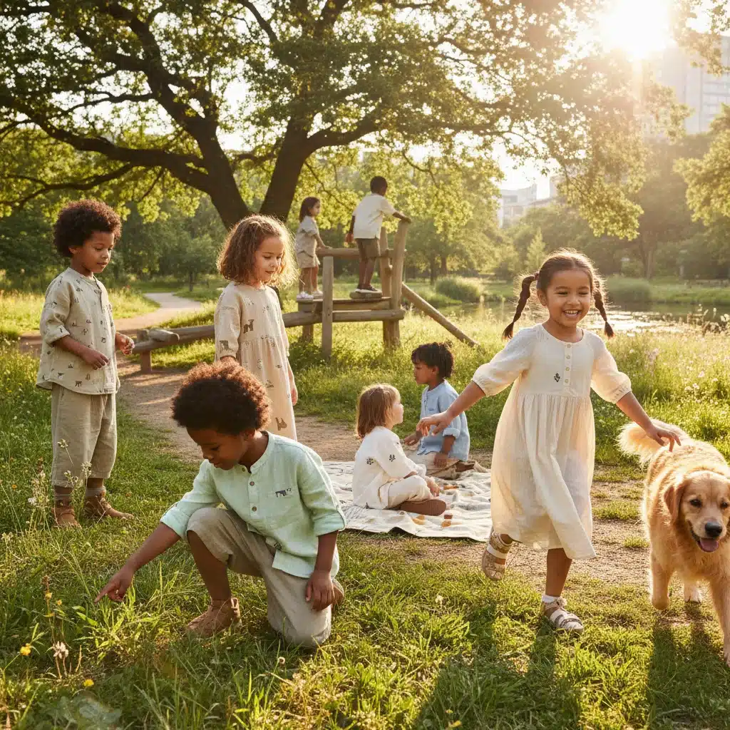 Niños jugando con ropa cómoda y sostenible de SHEIN Kids para 2026