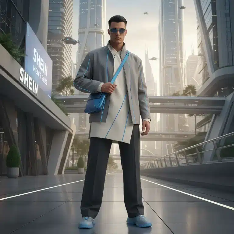 Hombre con atuendo de SHEIN Men 2026, estilo urbano y moderno, reflejando las nuevas tendencias.