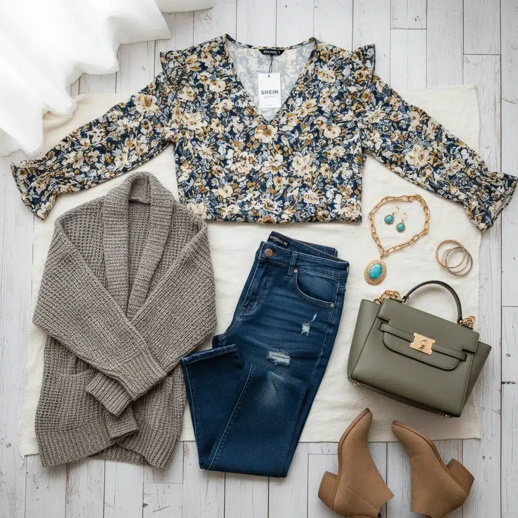 Conjunto de ropa y accesorios de tallas grandes de SHEIN