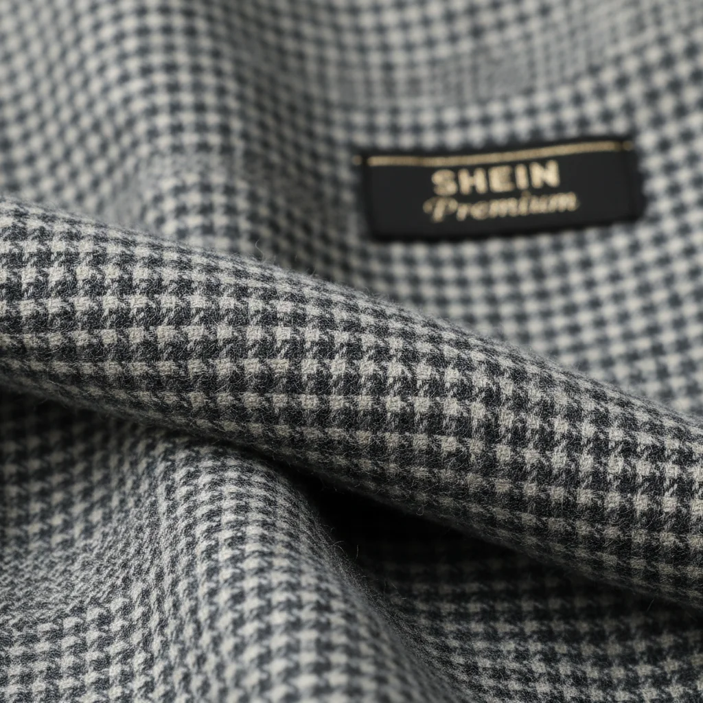 Primer plano de tejido de alta calidad de una prenda SHEIN Premium.