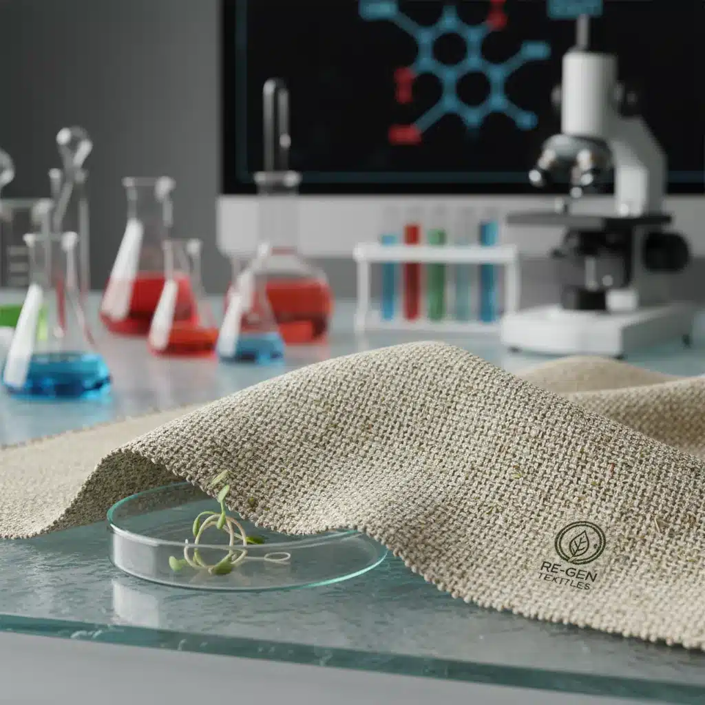 Primer plano de un tejido innovador y sostenible, con textura visible y fibras recicladas, representando la investigación de SHEIN.