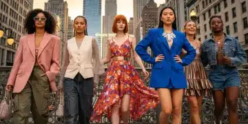 Mujeres jóvenes vistiendo las últimas tendencias de moda Shein 2026 en un entorno urbano, mostrando estilo y confianza.