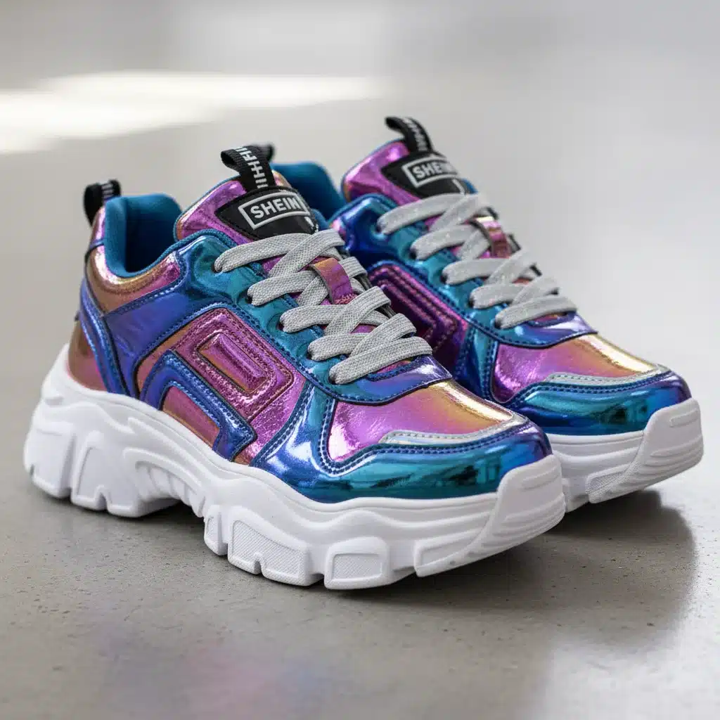 Zapatillas plataforma SHEIN metálicas, un calzado imprescindible para 2026, con diseño audaz.